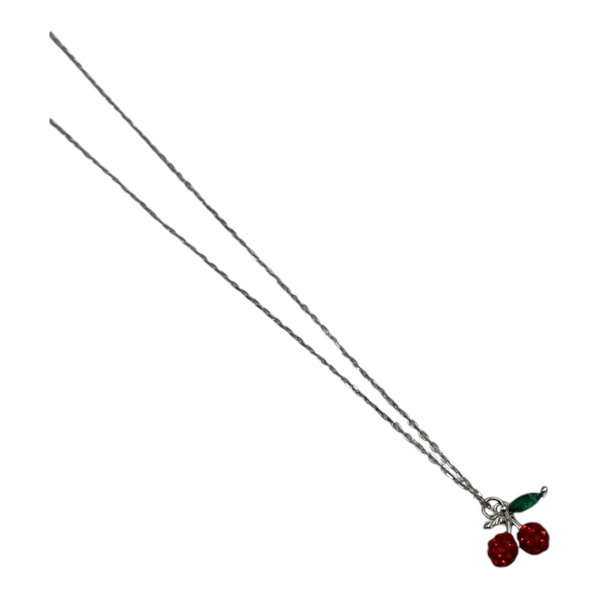 Renee’s Cherry Sparkle Necklace (Silver)