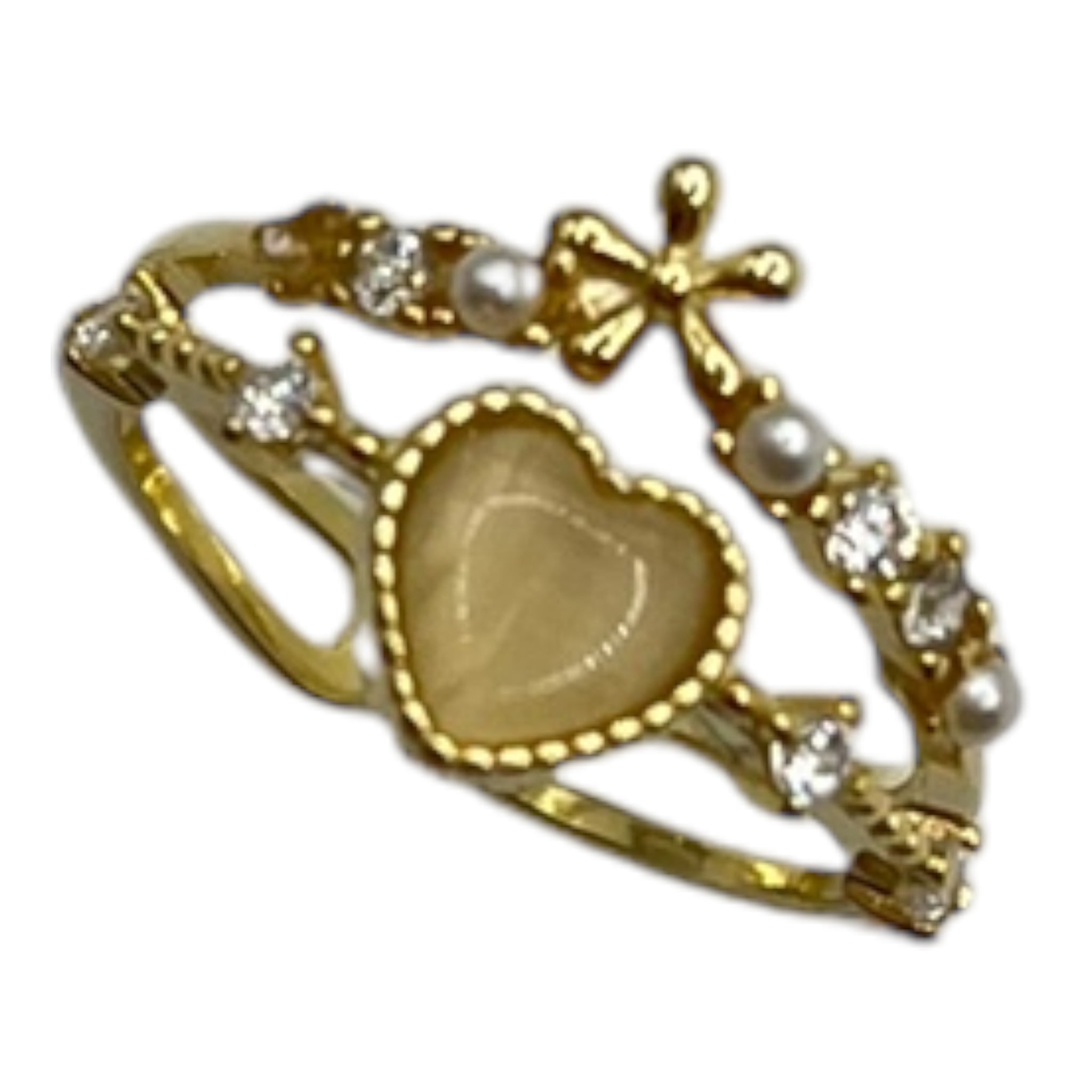 Vivid Heart Cat Eye's Classic Stackable Ring